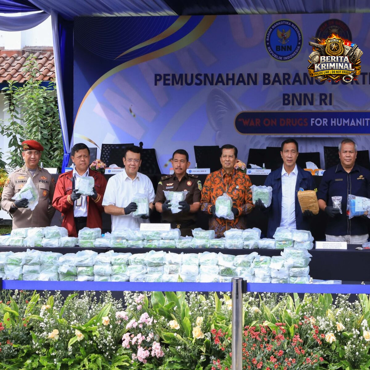 Disaksikan Publik! BNN Musnahkan Gunungan Barang Bukti Narkotika, Tegas Perang Tanpa Ampun